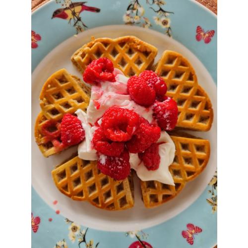 Raspberry waffles