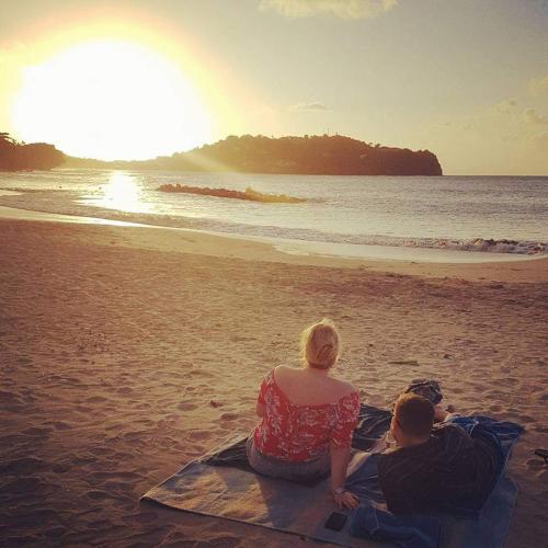 Us watching the sunset in St Lucia