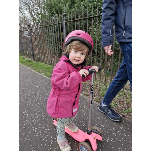 My daughter riding her scooter for the first time!