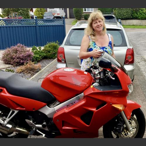 My lovely Wife Cherry, washing my lovely bike, two favourite things in one shot!