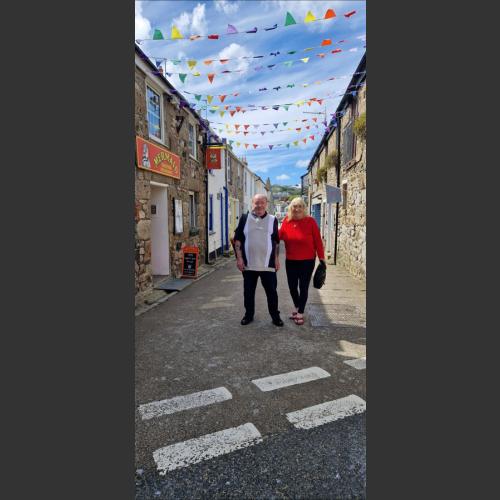 Nan and Grandad in Cornwall on their first holiday last May