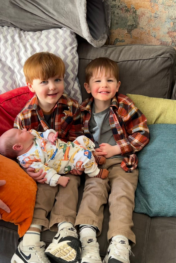 My three grandsons meet for first time