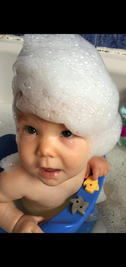 Freya and her bath time bubbly fun.