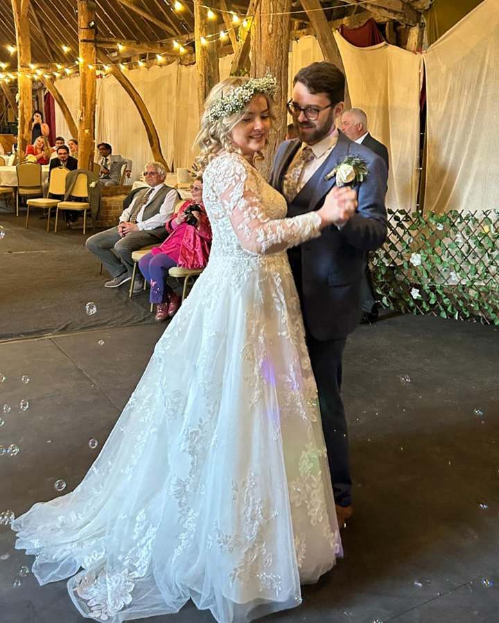 Our first dance at our wedding last year