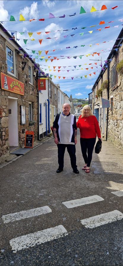 Nan and Grandad in Cornwall on their first holiday last May