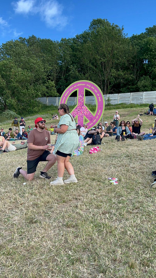 Engagement at Glastonbury Festival