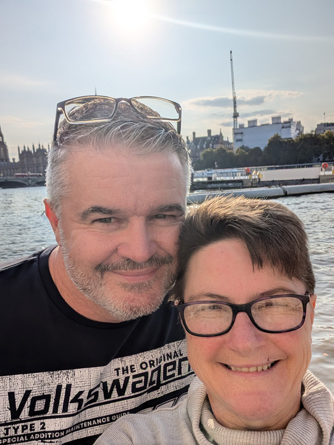 My husband and I visiting London