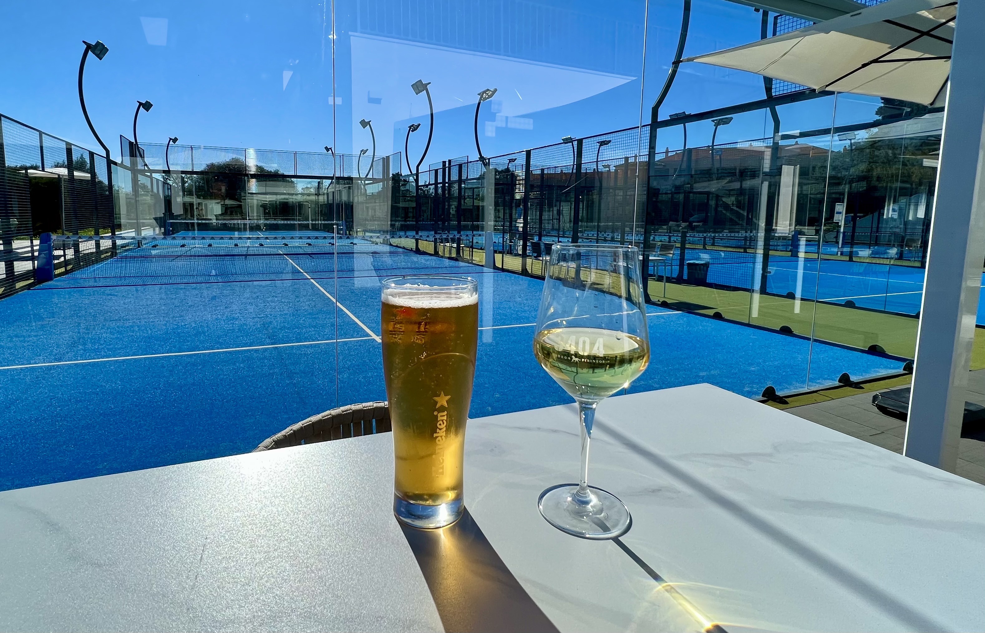 Padel and drinks with my wife