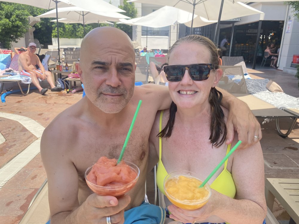 Love means sharing your happiness, and your weaknesses and coming out strong as a couple. Being supportive, caring deeply about my husband, Rob, and wanting to grow old together is vital  and