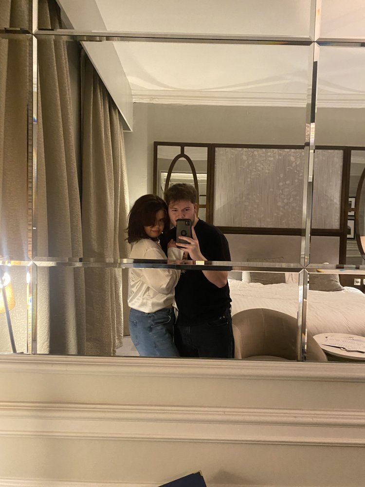 Being comfortable and happy no matter what with the person you love.